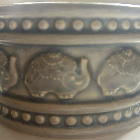 Cynthia Rowley Sand Elephant Trinket Jar Lid Apothecary Aztec Container Rare C28 - Picture 3 of 6